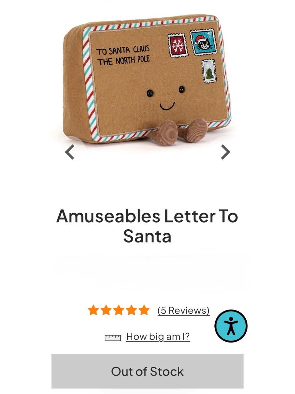 JELLYCAT Amuseables Letter To Santa